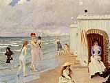 Paul Gustave Fischer A Day At The Beach painting